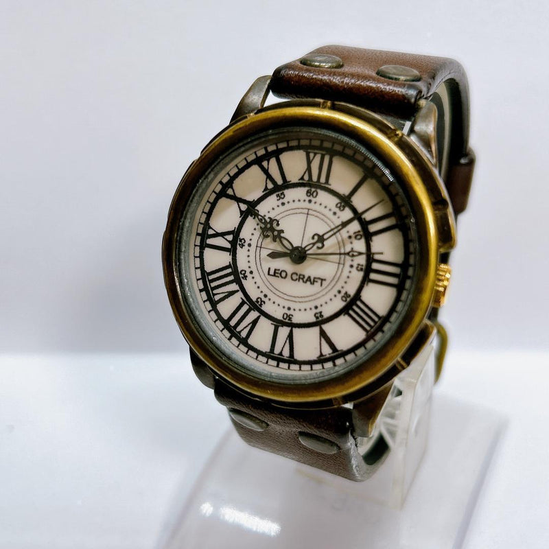 Leo Craft Handmade Mens Wristwatch Y2k Style Japanese Quartz Watch 4489 Vintage