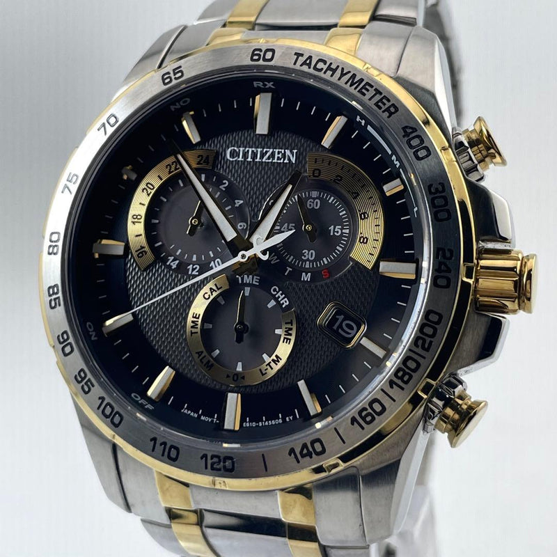 Working Citizen Eco-drive Solar Chronograph Mens Wristwatch E610 Japanese