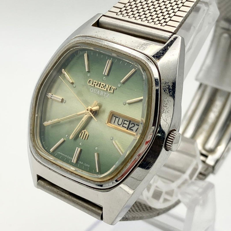 Orient Orientron Mens Wristwatch Vintage Green Dial Stainless Steel