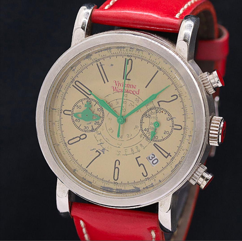 Vivienne Westwood Chronograph Watch Japanese Vintage Quartz Stainless Steel