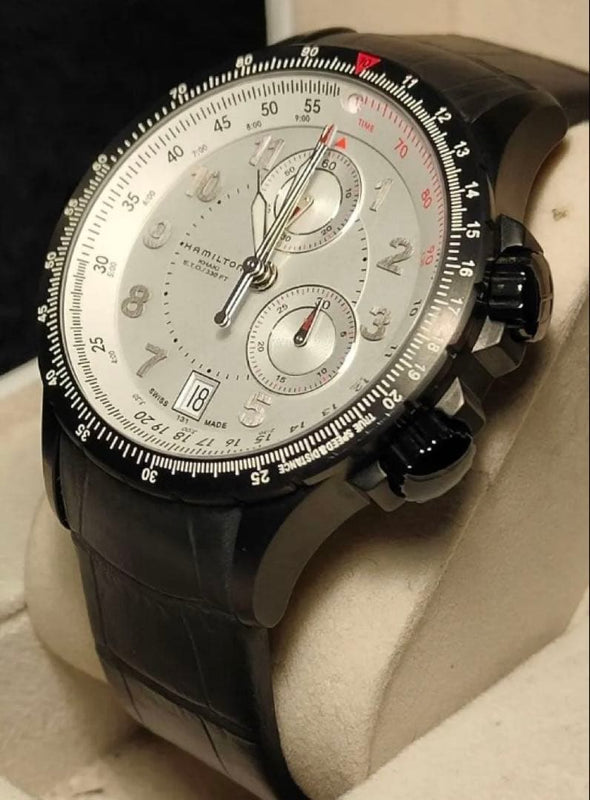 Hamilton Khaki Jazzmaster Eto Chronograph Quartz Mens Wristwatch Japanese