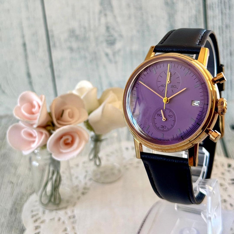 Undone Urban 316l Chrono Purple Dial Mens Wristwatch Japanese Quartz Stainless