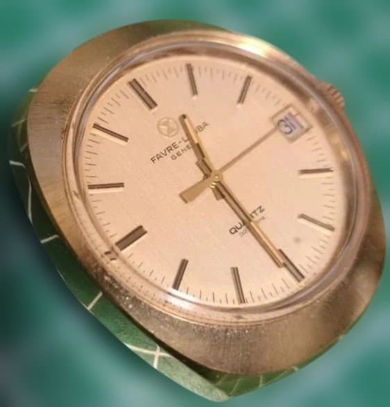 Favre-leuba Vintage Quartz Wristwatch Mens Japanese Gold Tone Stainless Steel
