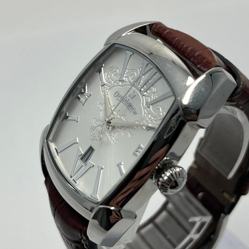 Rettangora Rectangular Mens Wristwatch Japanese Quartz Leather Strap