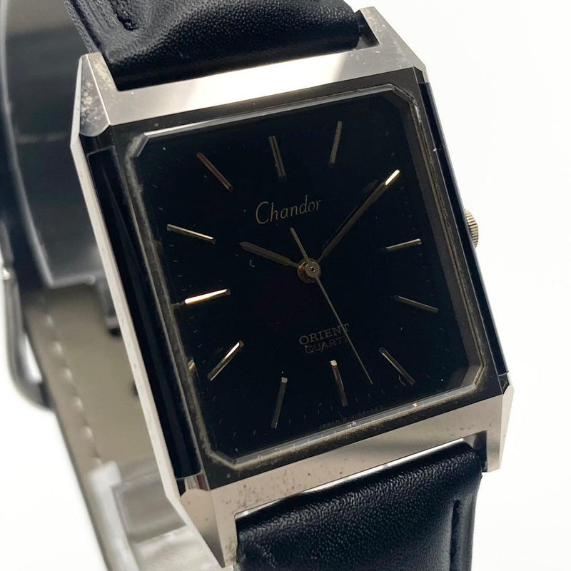 Chandor Mens Quartz Wristwatch Black Dial Japanese Vintage Stainless