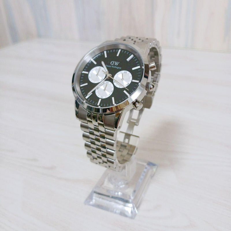 Iconic Chronograph Arch 5-link Onyx Mens Wristwatch Japanese Quartz Stainless