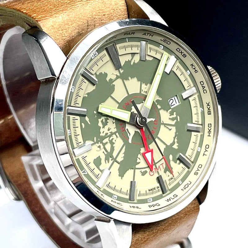 Working  Gracia Gmt Mens Wristwatch Japanese Quartz Stainless