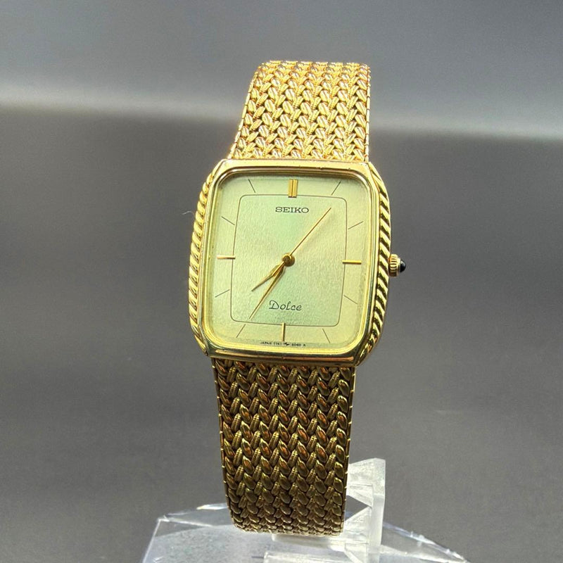 Dolce 7741-5060 Gold Mens Wristwatch Japanese Vintage Quartz Dress Watch