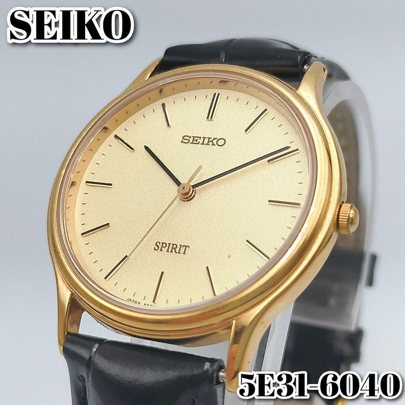 Battery Replaced  Spirit Gold Thin Dress Watch Japanese Quartz Vintage