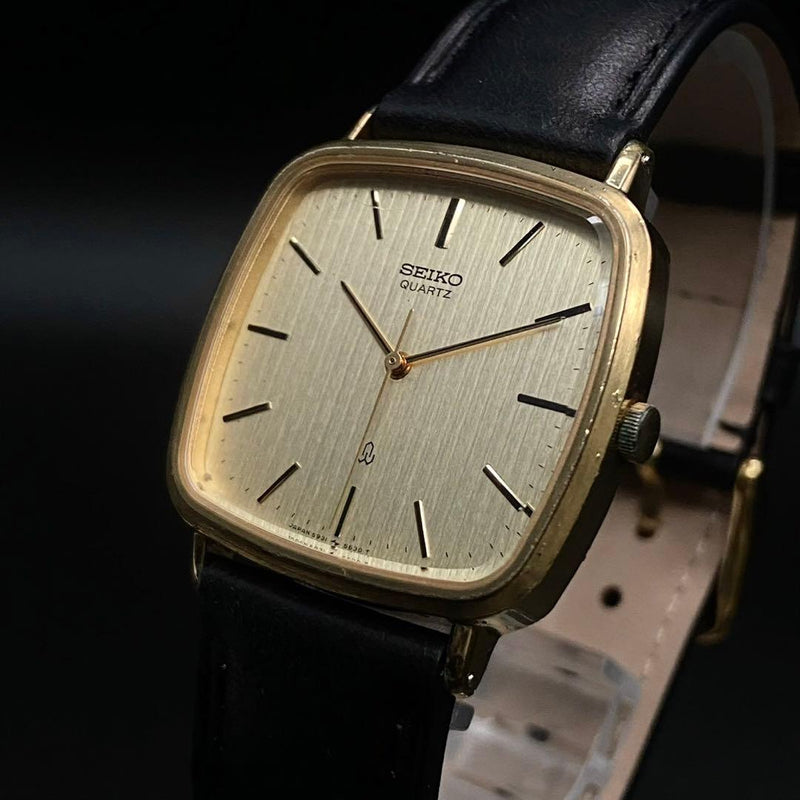 Quartz Square Wristwatch 5931-5480 Japanese Vintage Mens Stainless Steel
