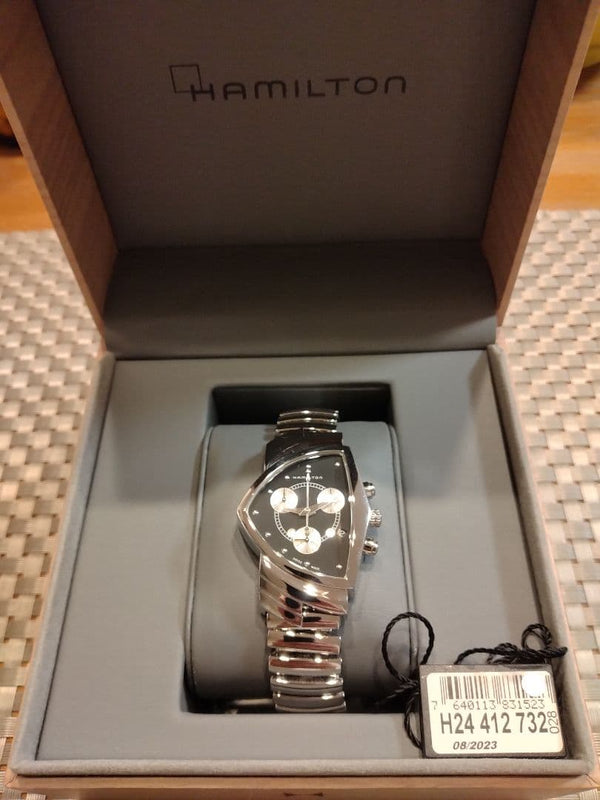 Ventura Chronograph Quartz Mens Wristwatch Vintage Japanese Stainless