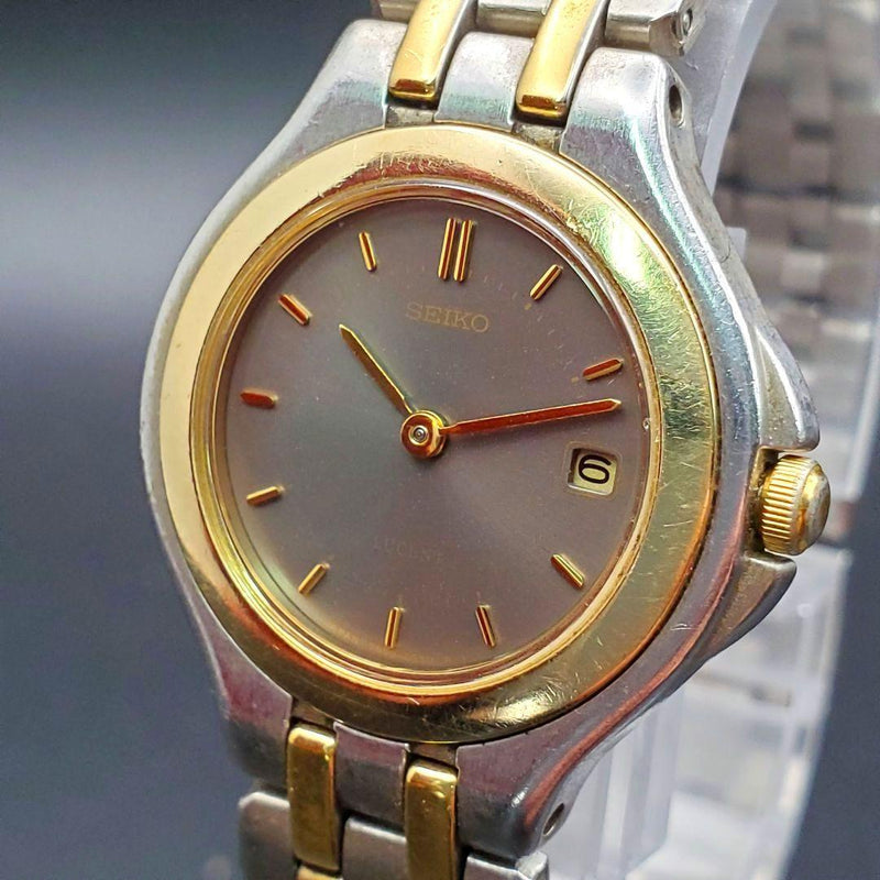 Seiko Lucent Quartz Watch Silver Gold Two-tone Vintage Japanese Womens