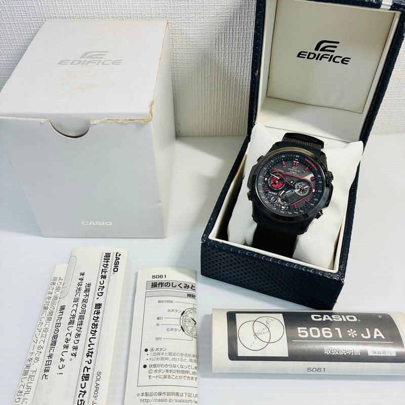 Working Casio Edifice Chronograph Tough Solar Mens Wristwatch Japanese Vintage