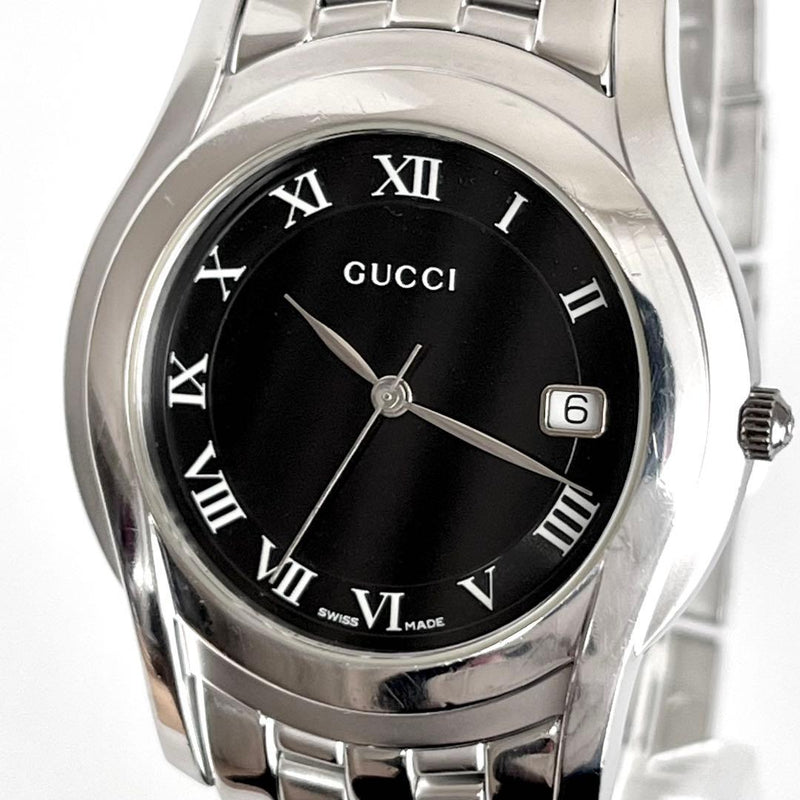 Gucci 5500m Mens Wristwatch Japanese Vintage Quartz Stainless Steel Polished
