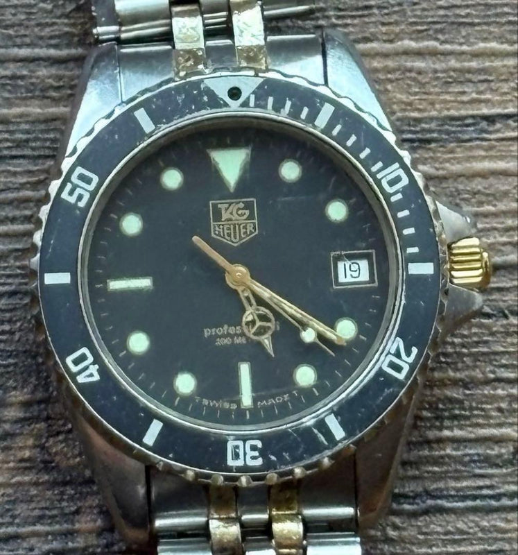 Working Tag Heuer 980.020l Mens 1000 Series Japanese Vintage Quartz Dive Watch