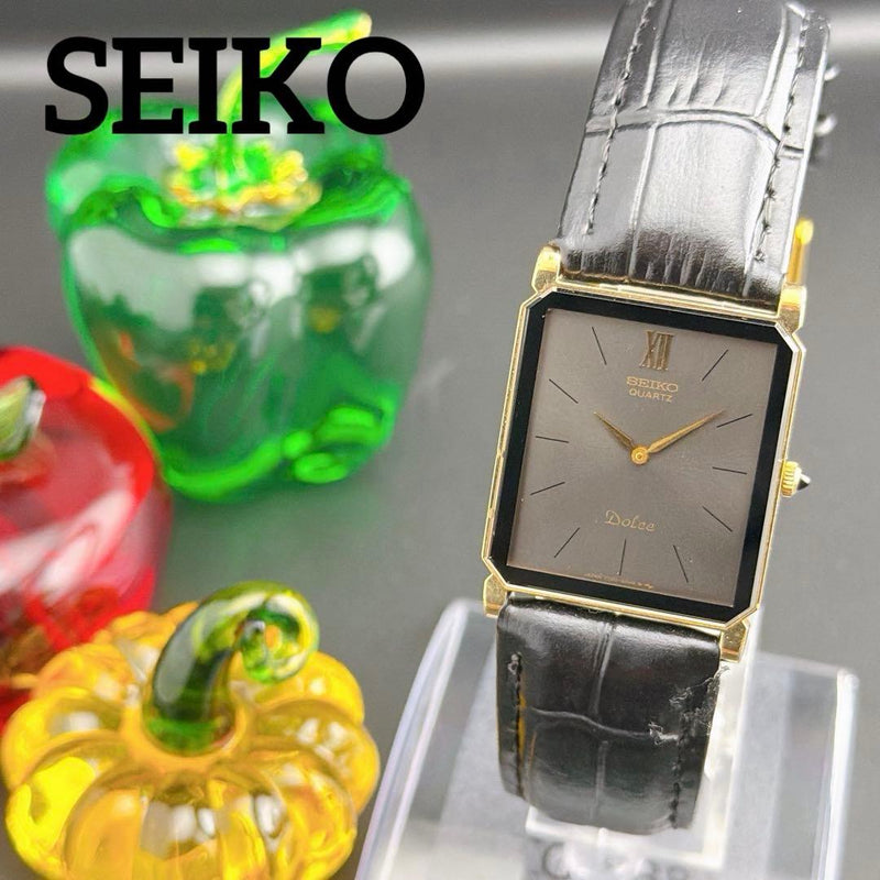 Dolce Tank Gray Onyx Ghost Quartz Mens Wristwatch Japanese Vintage