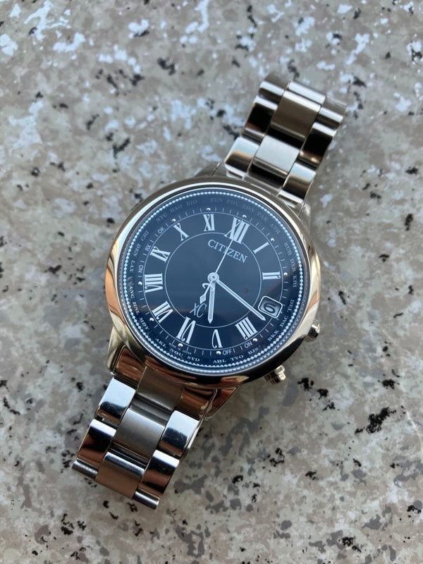 Citizen Eco-drive Radio Solar Mens Wristwatch H149-t022758 Japanese Vintage