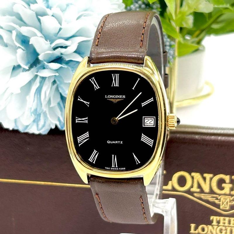 Longines Quartz Mens Wristwatch Japanese Vintage Date 19015122 Stainless Steel