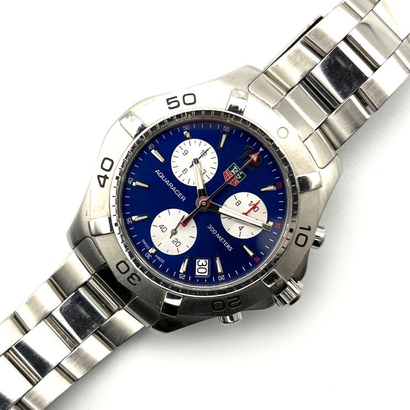 Tag Heuer Aquaracer Caf1112 Mens Wristwatch Stainless Steel Swiss Quartz Diver