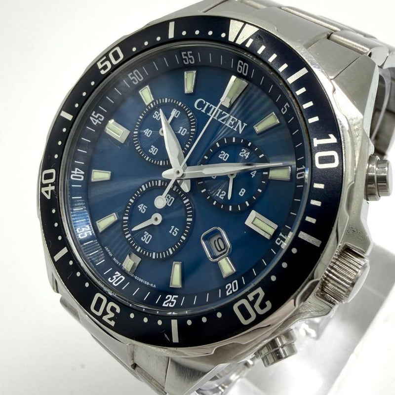 Working Citizen Divers Chronograph Wristwatch Japanese Vintage Quartz Stainless