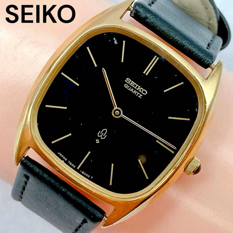 Seiko Chariot Mens Wristwatch Spg Gold Plated Vintage Japanese Quartz Analog