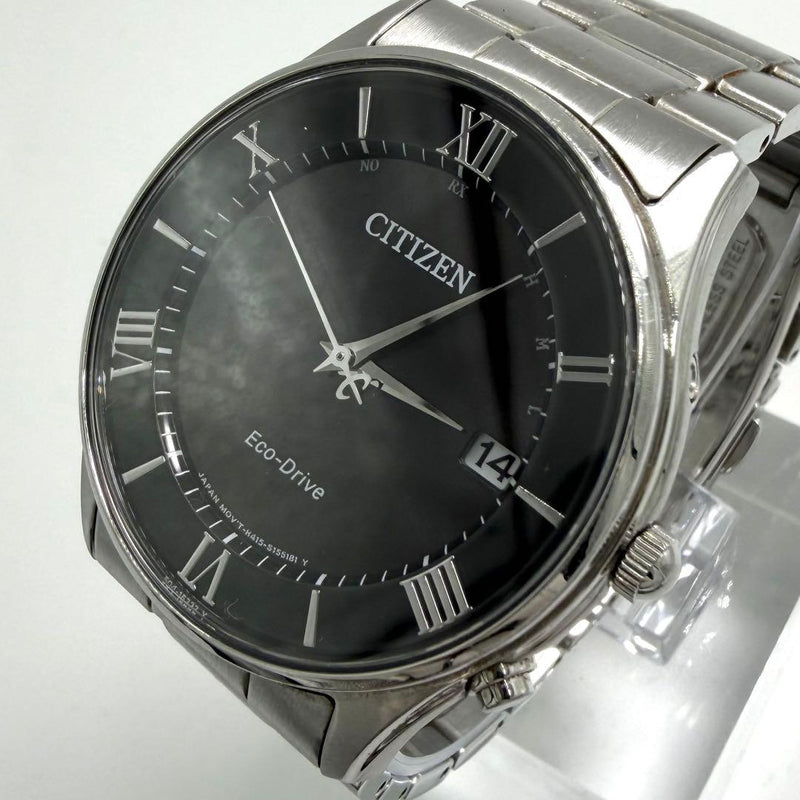 Working Citizen Collection Eco-drive Roman Black Dial Mens Wristwatch Japanese