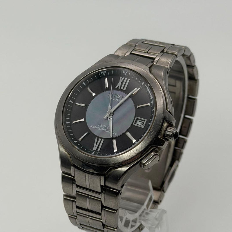 Citizen Exceed H410-t003826 Solar Powered Mens Wristwatch Japanese Vintage