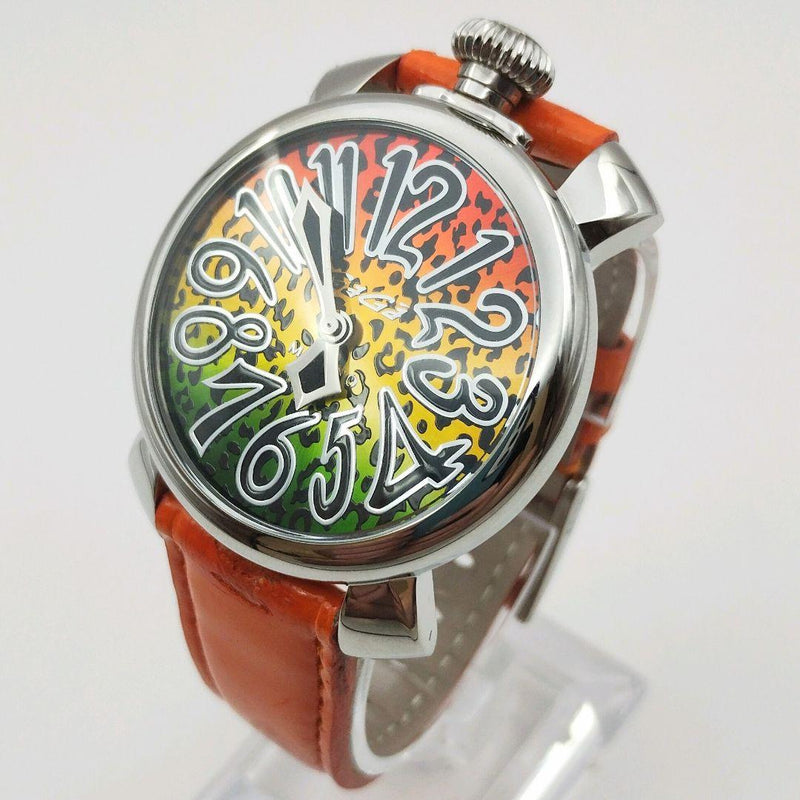 Gaga Milano Manuale 40 Quartz Round Mens Wristwatch Japanese Vintage Stainless