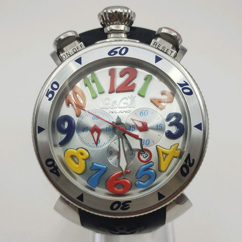Gaga Milano Manuele 48 Chronograph Quartz Mens Wristwatch Stainless Steel