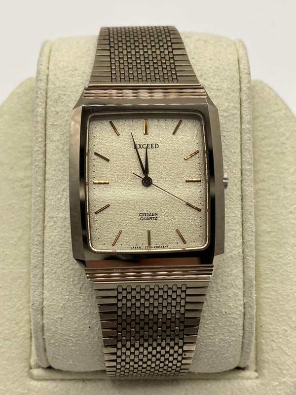 Citizen Exceed 2730-274326 Mens Wristwatch Japanese Vintage Quartz Gold Tone