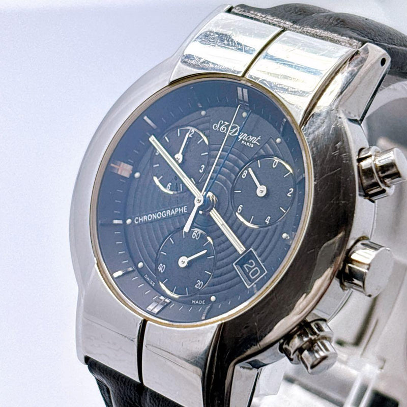 697 S.t. Dupont Chronograph Wristwatch Small Seconds Date Mens Japanese Vintage
