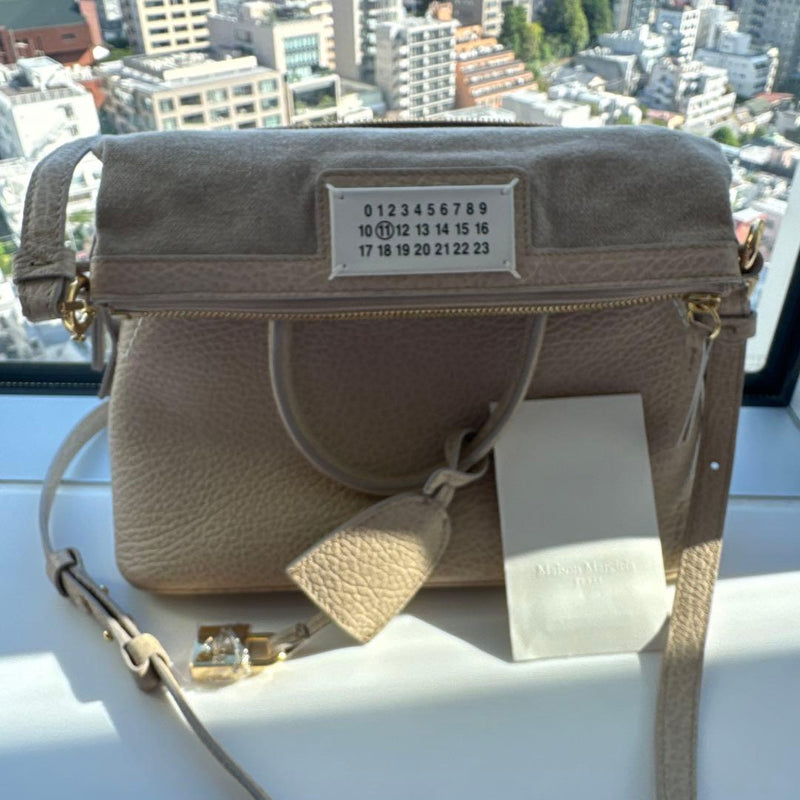 5AC Mini 2-Way Bag Beige Gold Hardware Crossbody Shoulder