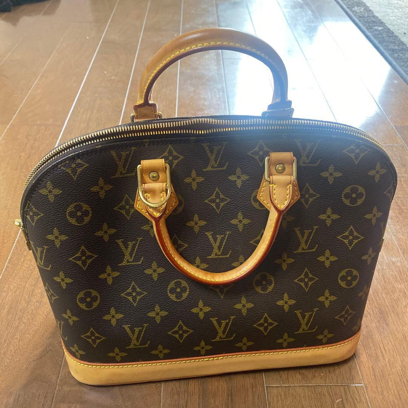 Louis Vuitton Alma Pm Handbag Monogram Brown Leather