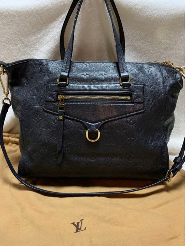 Louis Vuitton Lumineuse Empreinte Leather Handbag Shoulder Bag Navy