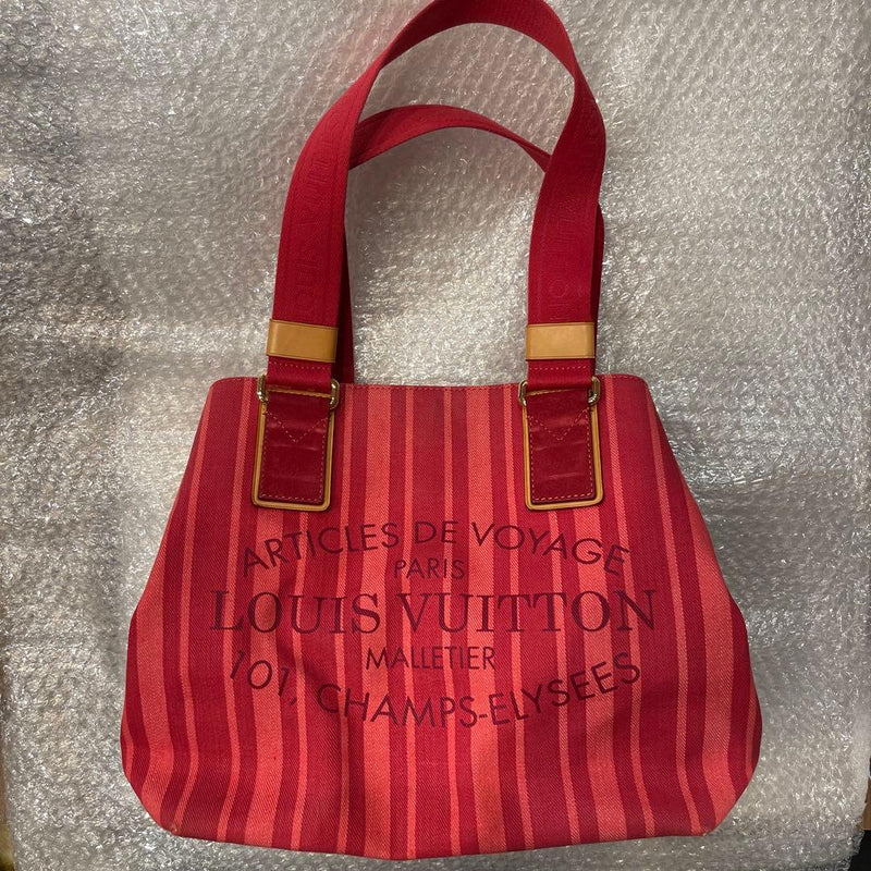 Louis Vuitton Antigua Plan Soleil Cabas Pm M94146 Tote Bag Canvas Rouge