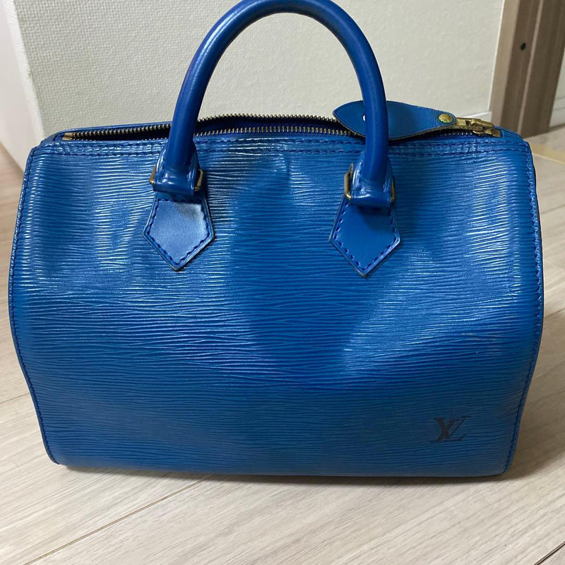 Epi Leather Handbag Blue Shoulder Bag