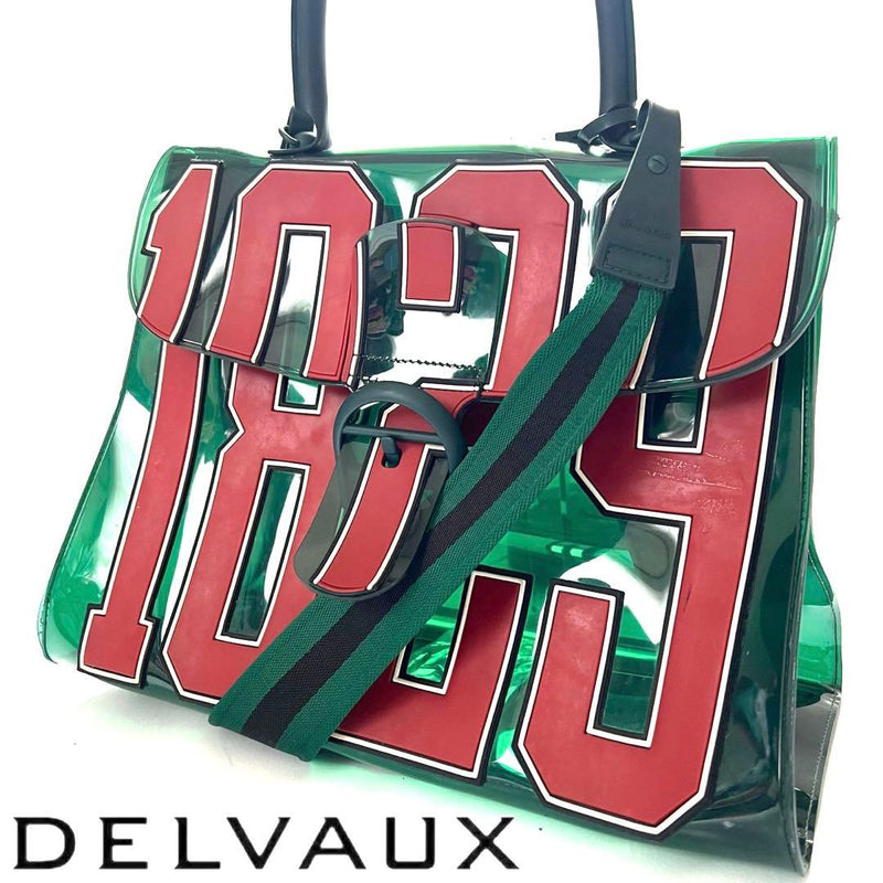 Delvaux Brillant The Hero 2WAY Handbag Rubber Green