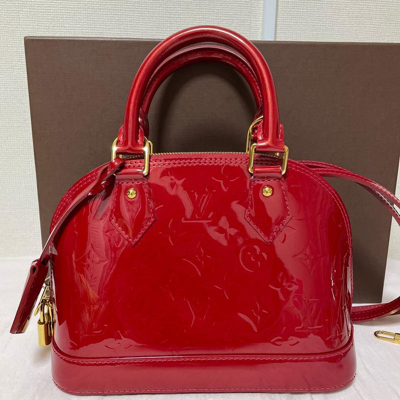Louis Vuitton Monogram Vernis M10173 2-Way Handbag Red Enamel