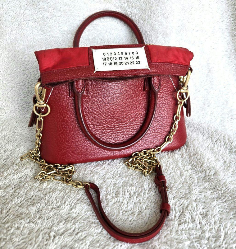 Maison Margiela 5AC Micro Handbag Shoulder Bag Red Leather