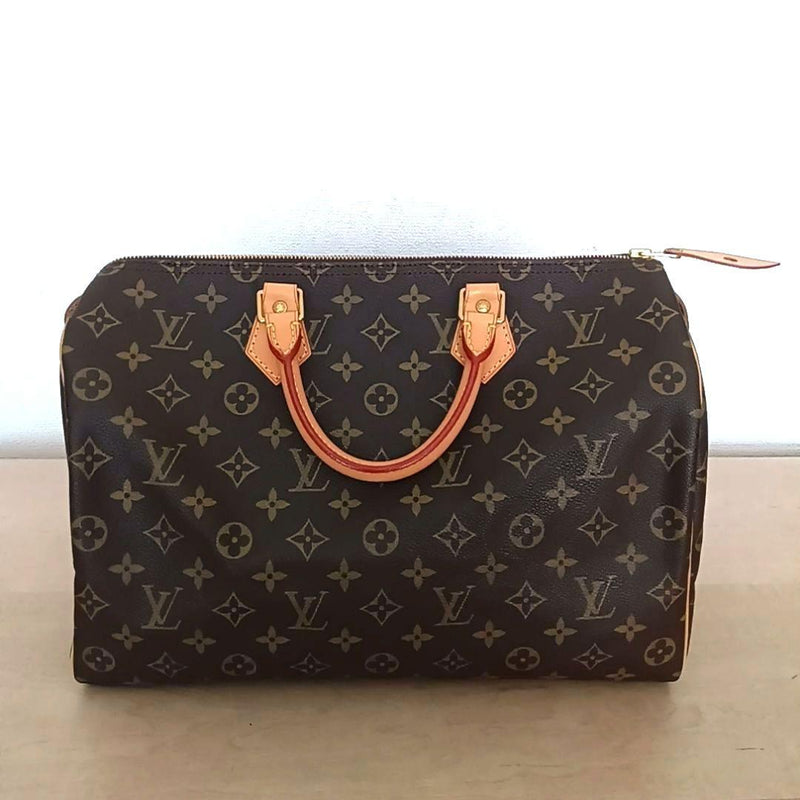 Louis Vuitton Monogram Boston Bag Canvas Leather Gold Hardware Handbag