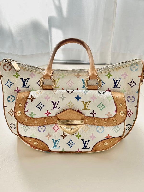 Louis Vuitton Rita Handbag Multicolor Monogram Leather White