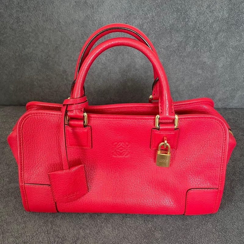 Loewe Amazona 28 Handbag Tote Bag Leather Brown Padlock Key