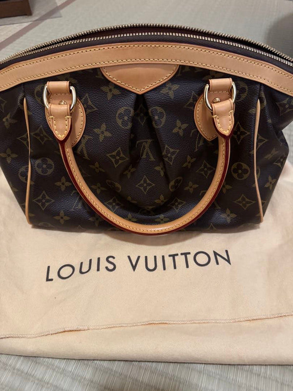 Louis Vuitton Monogram AR3007 Tote Bag Canvas Leather Brown Gold Hardware