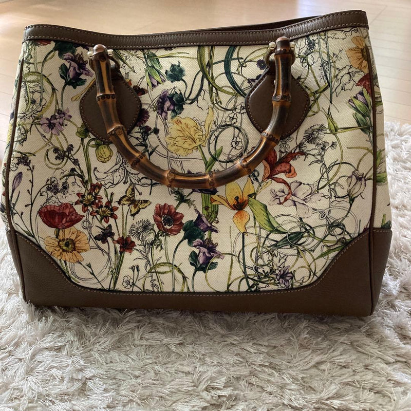 Gucci Bamboo Flora 1830 Limited Handbag