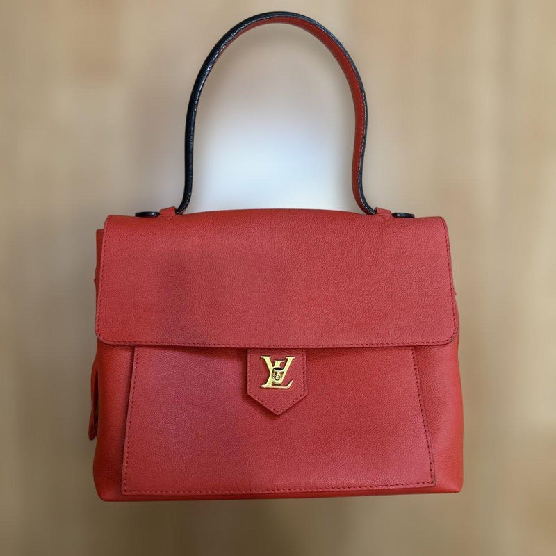 Louis Vuitton Lockme Mm FL3184 Shoulder Bag Handbag Red Calfskin Leather