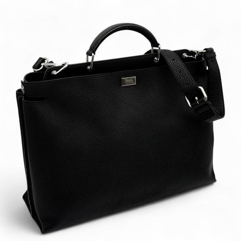 Fendi Selleria Iconic Essentially 7VA476 2WAY Handbag Shoulder Bag Leather Black