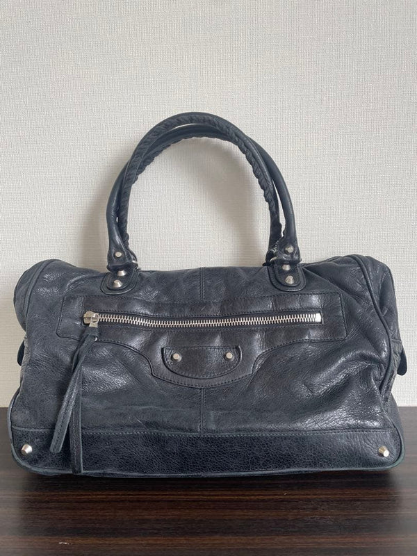 Handbag Tote Shoulder Bag Black Leather