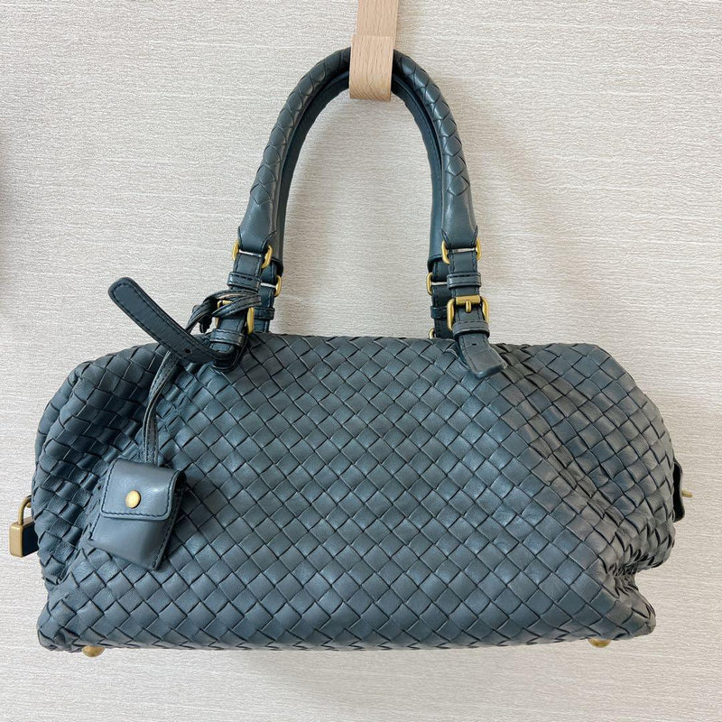 Bottega Veneta 173398 Montaigne Shoulder Bag Leather Gray Mini Boston