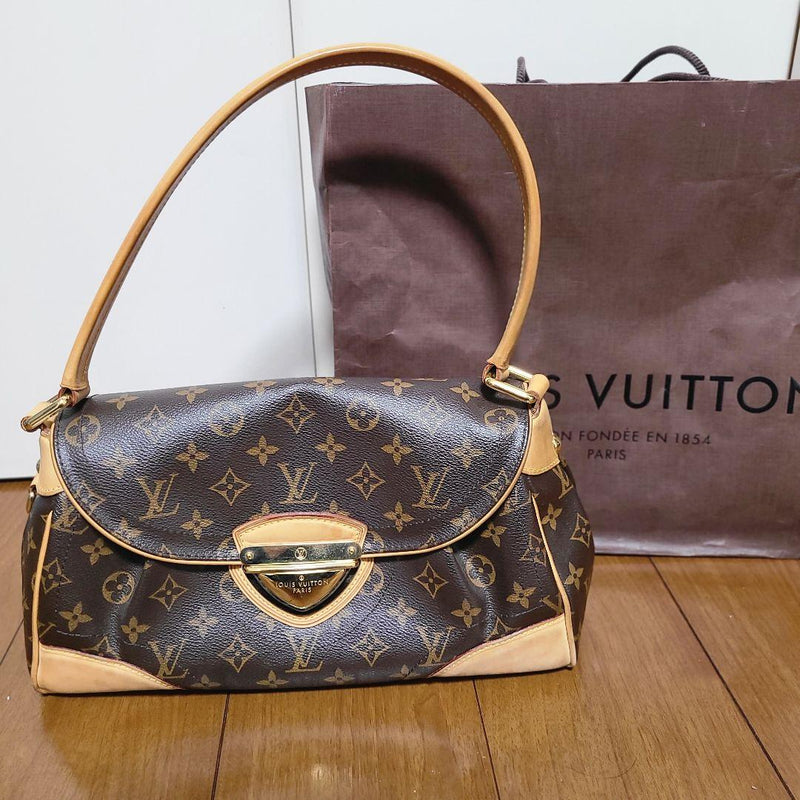 Louis Vuitton M40121 Monogram Handbag Canvas Brown Gold Hardware