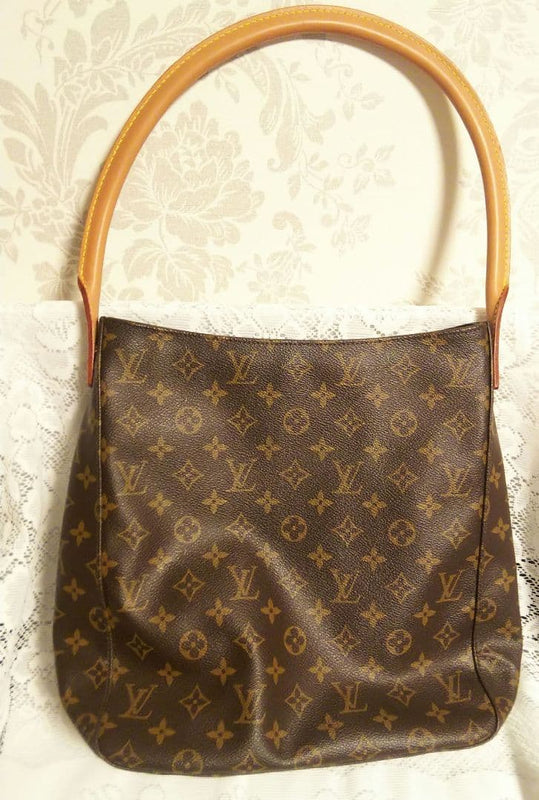 Louis Vuitton Looping DU0012 Shoulder Bag Monogram Canvas Brown Leather Handle